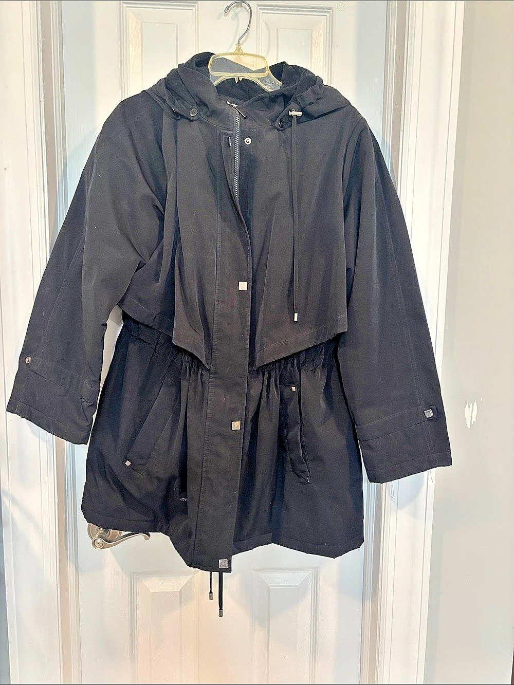 Liz Claiborne Women's Black Hooded Utility Jacket 1X